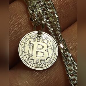 999 Fine Silver Bitcoin Pendant - 20mm - New - 1g